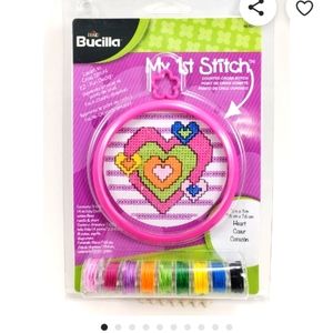 BUCILLA MY FIRST STITCH KIT PACKAGE OF 3 HEART